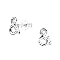Silver Letter & Stud Earrings - 18613