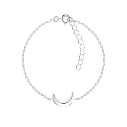 Silver Crescent Moon Bracelet - 16464