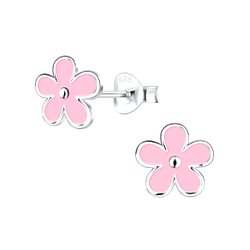 Silver Flower Stud Earrings - 16520