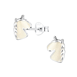 Silver Unicorn Stud Earrings - 16517 Silver Unicorn Stud Earrings - 16517