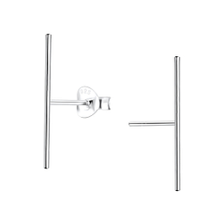 Silver Line Stud Earrings - 16459