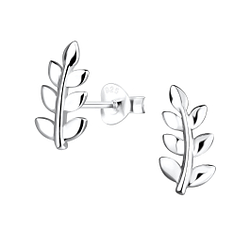 Silver Leaf Stud Earrings - 16487 Silver Leaf Stud Earrings - 16487