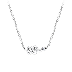 Silver Snake Necklace - 16452