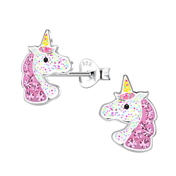 Silver Unicorn Stud Earrings - 16959 Silver Unicorn Stud Earrings - 16959