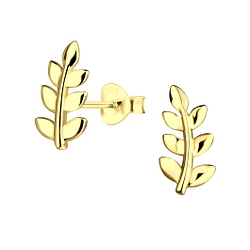 Silver Leaf Stud Earrings - 16974 Silver Leaf Stud Earrings - 16974