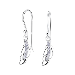 Silver Feather Earrings - 17025