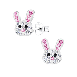 Silver Rabbit Stud Earrings - 17176