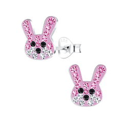 Silver Rabbit Stud Earrings - 17174