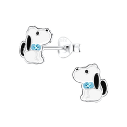 Silver Beagle Dog Stud Earrings - 17036 Silver Beagle Dog Stud Earrings - 17036