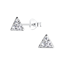 Silver Triangle Stud Earrings - 17033 Silver Triangle Stud Earrings - 17033
