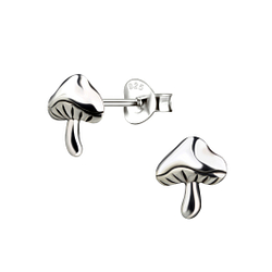 Silver Mushroom Stud Earrings - 17136 Silver Mushroom Stud Earrings - 17136