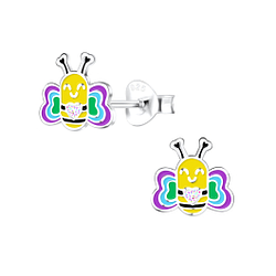 Silver Bee Stud Earrings - 17168