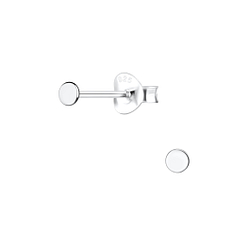 Silver Round Stud Earrings - 17022