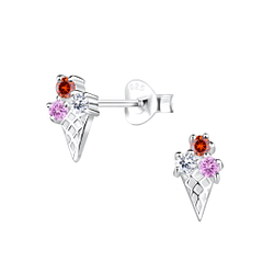 Silver Ice cream Stud Earrings - 17106