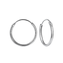 14mm Silver Hoop Earrings - 17079