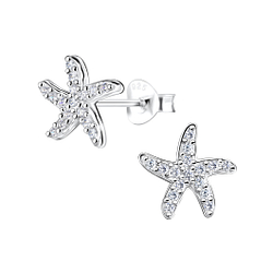 Silver Starfish Stud Earrings - 16521