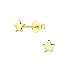 Silver Star Stud Earrings - 17317