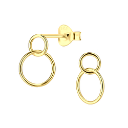 Silver Twisted Circle Stud Earring - 17315