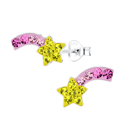 Silver Shooting Star Stud Earrings - 17233