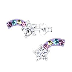 Silver Shooting Star Stud Earrings - 17235 Silver Shooting Star Stud Earrings - 17235