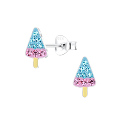 Silver Ice Cream Stud Earrings - 17183