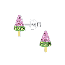 Silver Ice Cream Stud Earrings - 17184