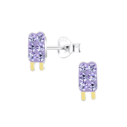 Silver Ice Cream Stud Earrings - 17197
