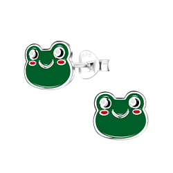 Silver Frog Stud Earrings - 17227 Silver Frog Stud Earrings - 17227