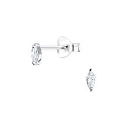 2x4mm Marquise Cubic Zirconia Stud Earrings - 17279