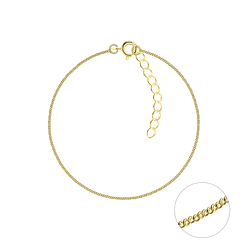 18cm Silver Curb Chain Bracelet - 17187