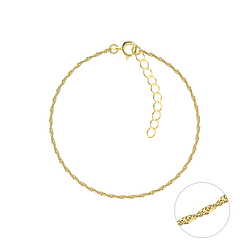 18cm Silver Singapore Chain Bracelet - 17186