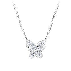 Silver Butterfly Necklace - 17399