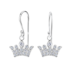 Silver Crown Earrings - 17360