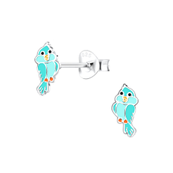 Silver Parrot Stud Earrings - 17468