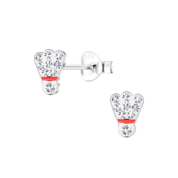 Silver Shuttlecock Stud Earrings - 17550