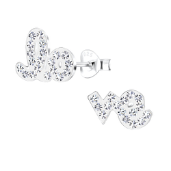 Silver Love Stud Earrings - 17535