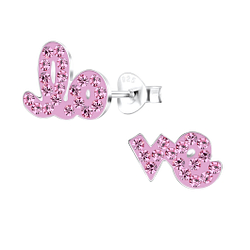 Silver Love Stud Earrings - 17535