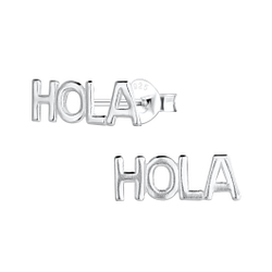 Silver HOLA Studs Earrings - 17443