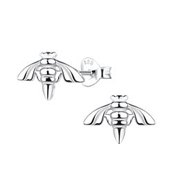 Silver Bee Stud Earrings - 17461