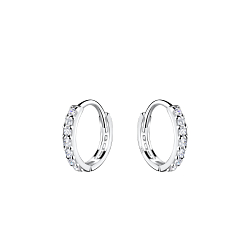 10mm Silver Huggie Earrings - 17363