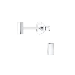 Silver Bar Stud Earrings - 17866