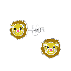 Silver Lion Stud Earrings - 17946 Silver Lion Stud Earrings - 17946