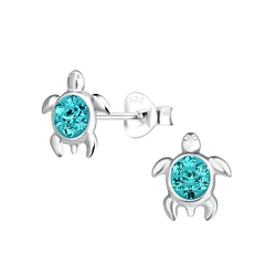 Silver Turtle Stud Earrings - 17609