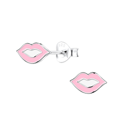 Silver Lips Stud Earrings - Wholesale - 17956