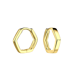 13mm Silver Geometric Huggie Earrings - 20474