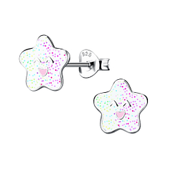 Silver Star Stud Earrings - 18366
