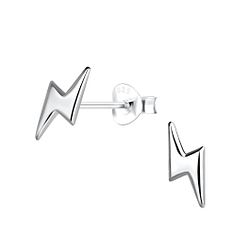 Silver Thunder Bolt Stud Earrings - 12812 Silver Thunder Bolt Stud Earrings - 12812