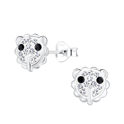 Silver Lion Stud Earrings - 18066