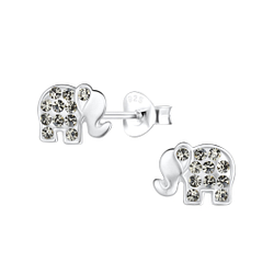 Silver Elephant Stud Earrings - 18022