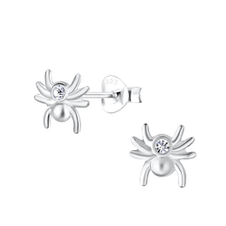 Silver Spider Stud Earrings - 18349